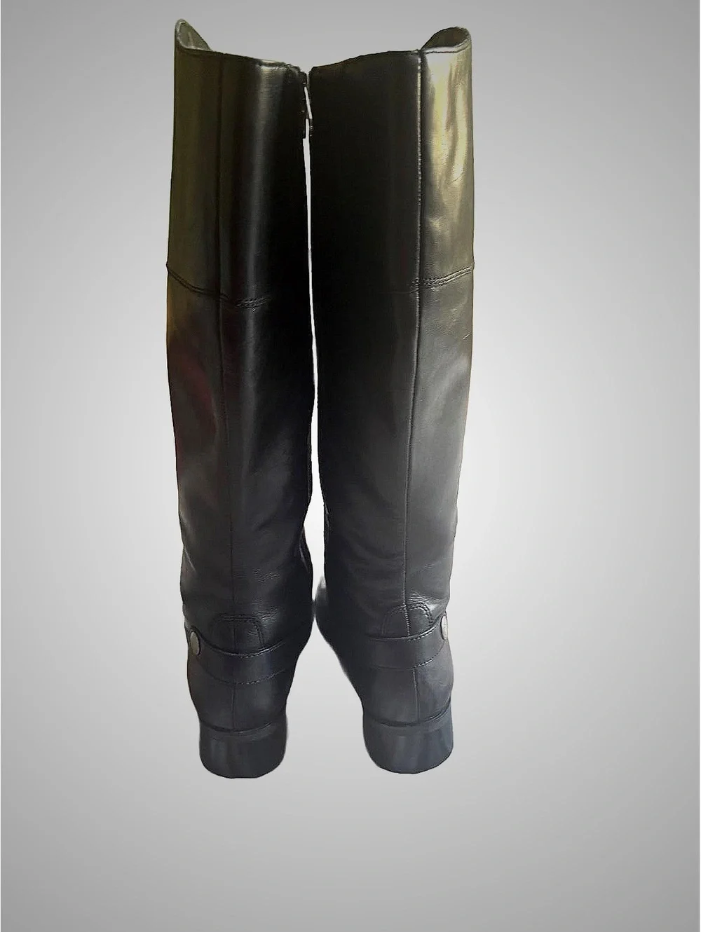 Etienne Aigner Black Leather Knee-High Wide Shaft Riding Boots Size 8 #fallboots